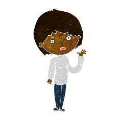 cartoon worried woman N41