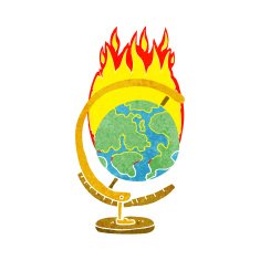 cartoon burning globe N2