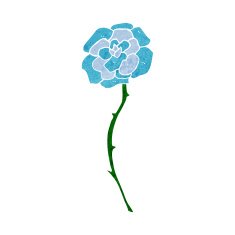 blue flower tattoo cartoon N2