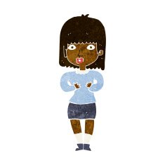 cartoon shocked woman N56