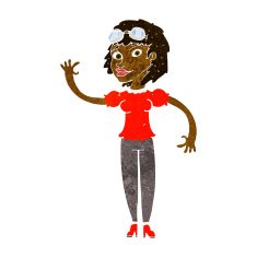 cartoon pilot woman waving N5
