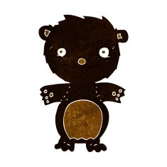 cartoon happy little black bear N4