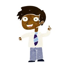 cartoon school boy with idea N19