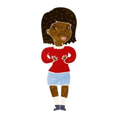 cartoon woman making excuses N9