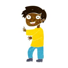 cartoon excited boy N84