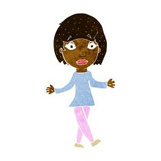 cartoon surprised woman N123