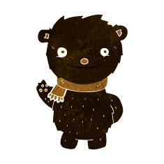 cartoon cute black bear N20