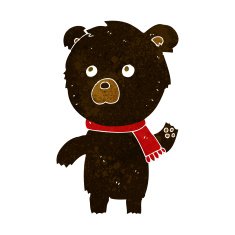cartoon cute black bear N21