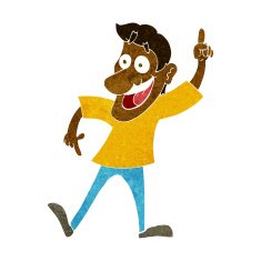 cartoon man with great idea N24