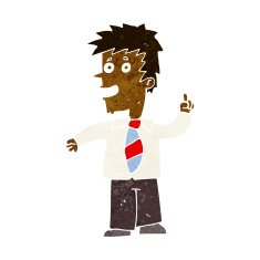 cartoon man with idea N103