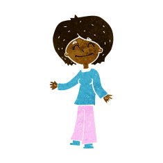 cartoon happy woman N144