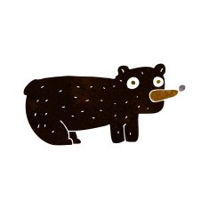 funny cartoon black bear N7