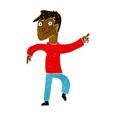 cartoon happy man pointing N33