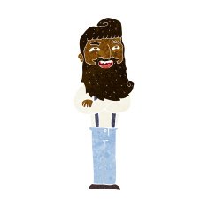 cartoon happy man with beard N26