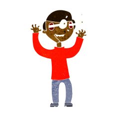 cartoon man with popping out eyes N16