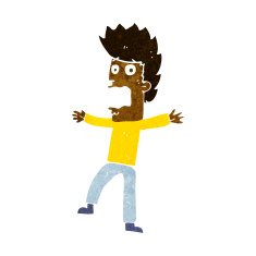 cartoon terrified man N152