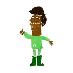cartoon nervous man N91
