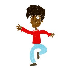 cartoon happy man dancing N19