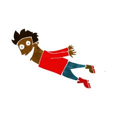 cartoon drenched man flying N5