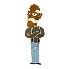 cartoon bored old man N9