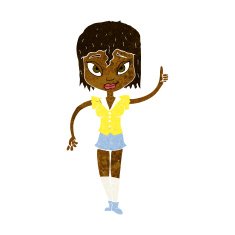 cartoon woman making point N11