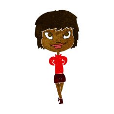 cartoon happy woman N145