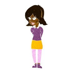 cartoon annoyed woman N104