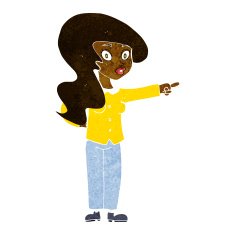 cartoon pretty woman pointing N21