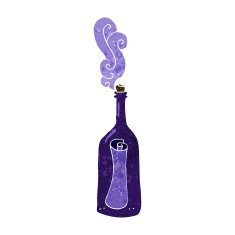 cartoon letter in a bottle N17