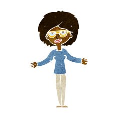 cartoon woman wearing spectacles N26