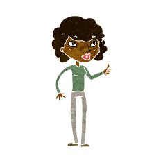 cartoon woman giving thumbs up symbol N34