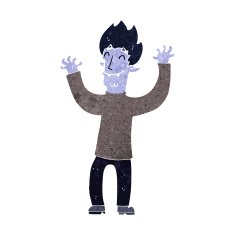 cartoon happy vampire man N18