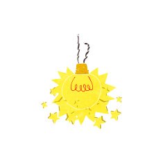 cartoon shining light bulb N3