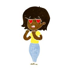 cartoon woman in love N121