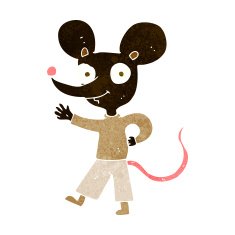 cartoon waving mouse N6