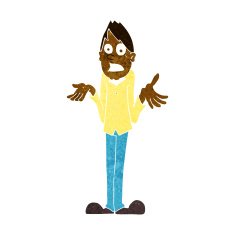 Cartoon Man Shrugging Shoulders N44