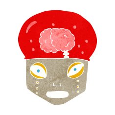 cartoon spooky robot head N7