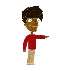 cartoon happy man pointing N34