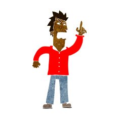 cartoon angry man making point N6