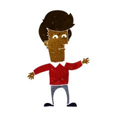 cartoon waving man N45