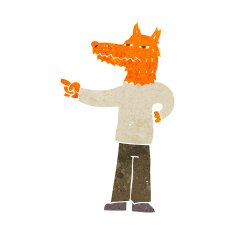 cartoon pointing fox man N2