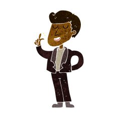 cartoon cool guy snapping fingers N5