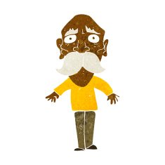 cartoon sad old man N12