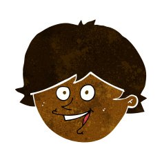 cartoon happy boy face N25