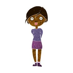 cartoon surprised girl N12
