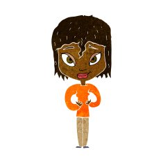 cartoon satisfied woman N6