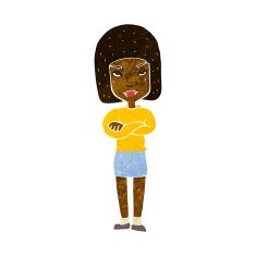 cartoon woman with crossed arms N26