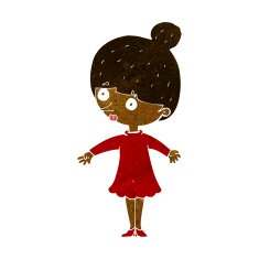 cartoon surprised woman N126