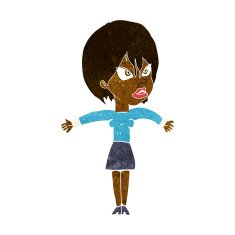 cartoon annoyed girl N14