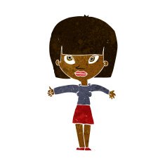 cartoon woman giving thumbs up symbol N35
